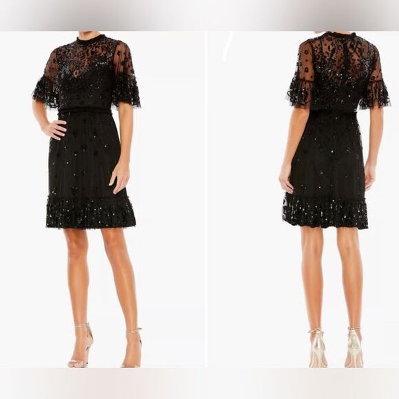 Mac Duggal NWT Black Sequin Dress - Picture 1 of 11